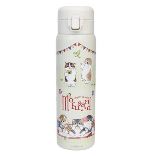 モフサンド 保温保冷水筒 ステンレスワンプッシュボトル480ml ピクニック mofusand キャラクター グッズ