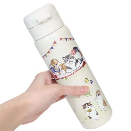 モフサンド 保温保冷水筒 ステンレスワンプッシュボトル480ml ピクニック mofusand キャラクター グッズ