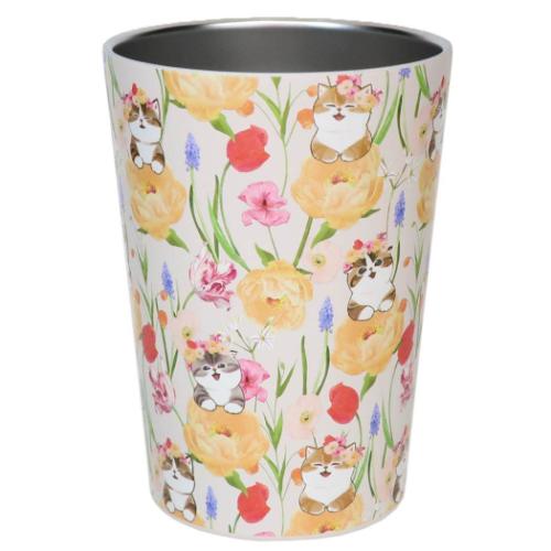 モフサンドx日比谷花壇 保温保冷コップ 2WAY真空二重タンブラーM スプリング mofusand キャラクター グッズ