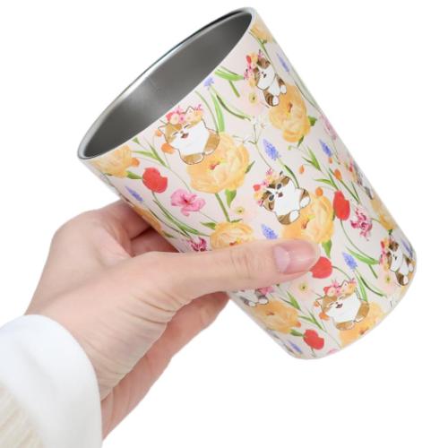 モフサンドx日比谷花壇 保温保冷コップ 2WAY真空二重タンブラーM スプリング mofusand キャラクター グッズ