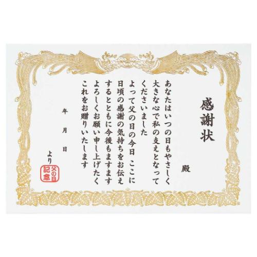 グリーティングカード チチノヒ JFD 1-6 父の日 感謝状 金箔加工 グッズ メール便可