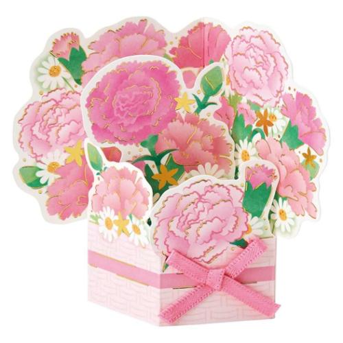 グリーティングカード ハハノヒ JMD 12-6 母の日 花かごピンク ミニカード グッズ メール便可