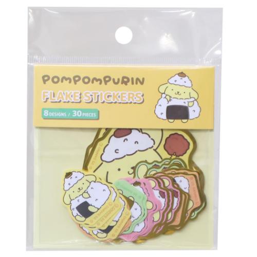 ポムポムプリン フレークシール ダイカットミニシール おべんとうデザイン サンリオ キャラクター グッズ メール便可