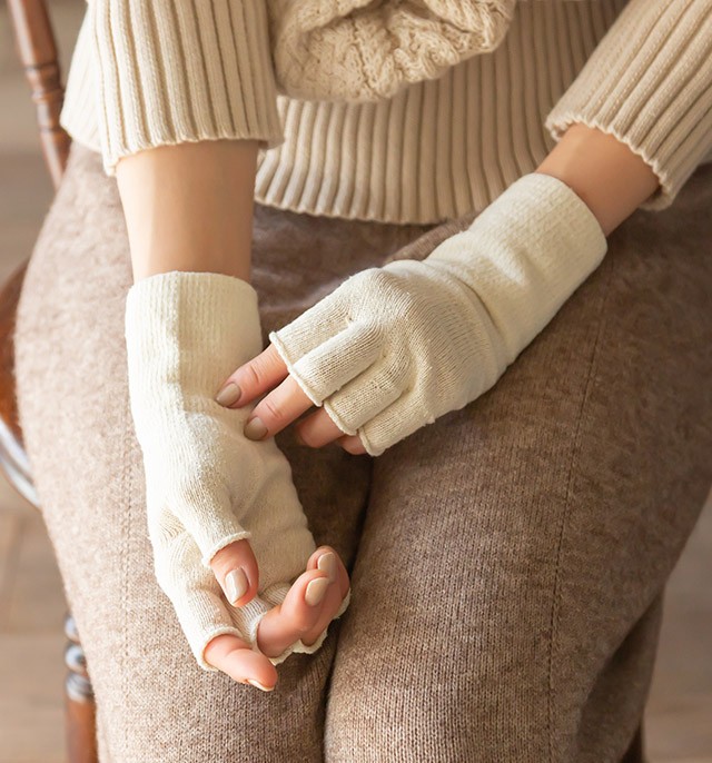 オーガニックコットン 手袋 ハンドウォーマー 日本製 綿 防寒 保湿 