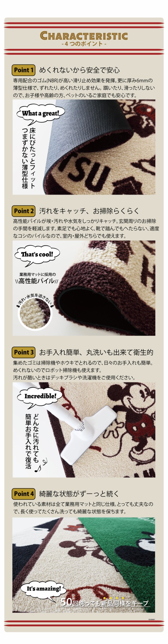 訳ありセール格安 Disney ディズニー 名入れ 玄関マット Retro Mickey Minnie レトロ ミッキー ミニー 50 75cm 在庫限りッ アウトレット Carlavista Com