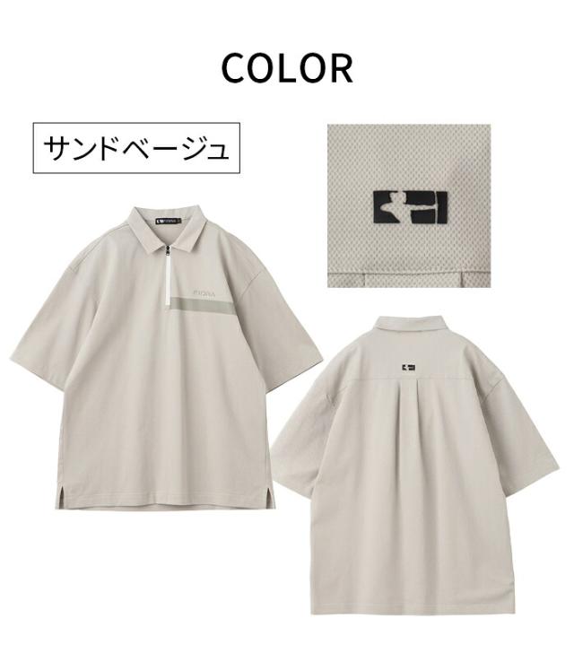 フィドラ 接触冷感 半袖 ジップラインポロシャツ