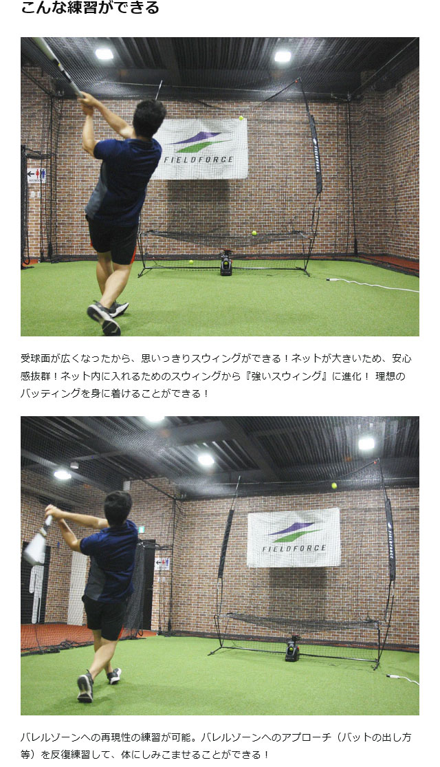 フィールドフォース オートリターン 3.0m×2.4m ネット・フレーム バッティングネット バッティング練習 野球 トレーニング 自主トレ 部活 チーム  FTM-300ARTAN