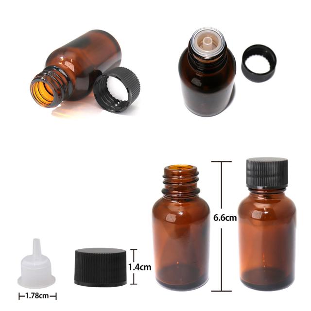 送料無料!!遮光瓶 20ml 黒キャップ、ドロッパー付き 50本・丸スポイト 1.0ml 50本 100点セット/スポイト コスメ アロマオイル