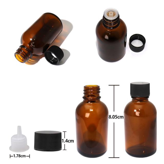 送料無料!!遮光瓶 40ml 黒キャップ、ドロッパー付き 50本・丸スポイト 1.0ml 50本 100点セット/スポイト コスメ アロマオイル