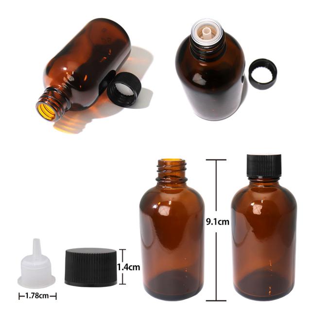 送料無料!!遮光瓶 60ml 黒キャップ、ドロッパー付き 50本・丸スポイト 1.0ml 50本 100点セット/スポイト コスメ アロマオイル