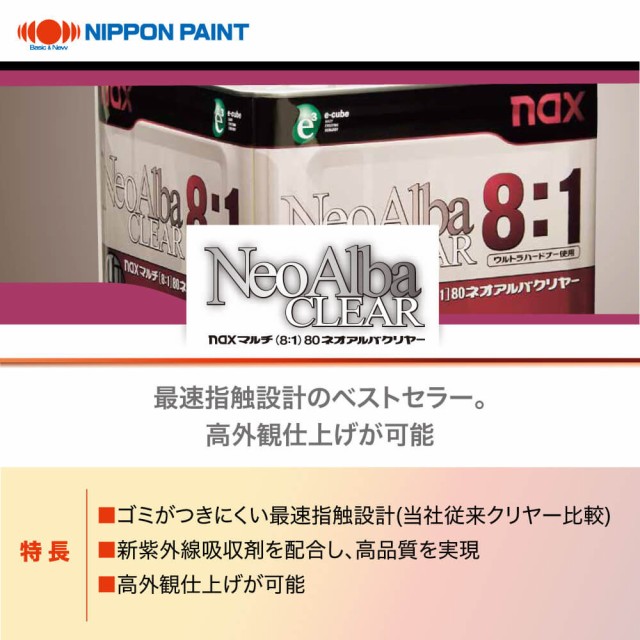 NAX マルチ(8:1)80ネオアルバクリヤー 16L 日本ペイント