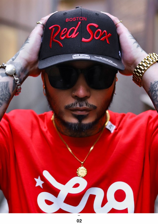 47 キャップ メンズ 春夏秋冬用 紺/黒 MLB Red Sox ロゴ 47brand