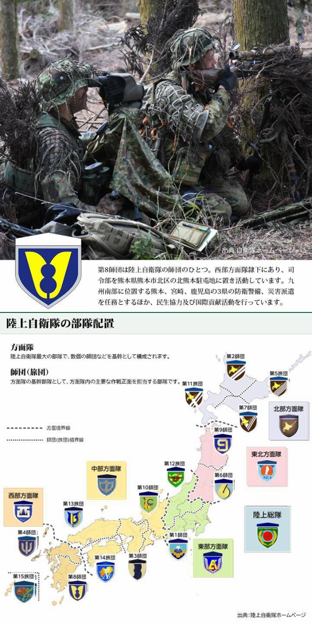 自衛隊 グッズ 陸上自衛隊 第8師団 ミリタリー ワッペン パッチ