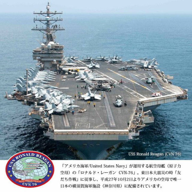 ロナルドレーガン 空母 CVN76 アメリカ海軍 キャップ メンズ 紺 帽子 識別帽 アポロキャップ 部隊マーク 刺繍 モール付き ロゴ刺繍  一般販売用 将官モール 星条旗 航空母艦 ミリタリー 横須賀 自衛隊 グッズ PX品 C96-TZ