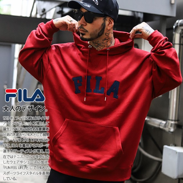 FILA パーカー ブランド スケボー 長袖 スウェット 裏パイル フーディ