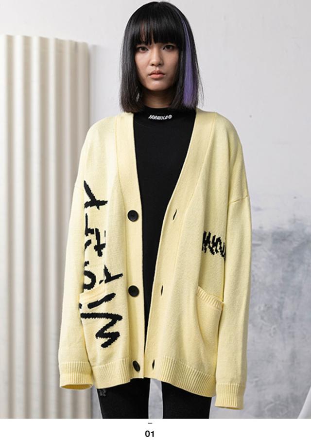 お買い求めしやすい価格 Mishka ニット 長袖 メンズ レディース 春秋冬用 黄色 青 M L ミシカ カーディガン セーター かっこいい おしゃれ Keepwatch キープウォ 30 Offアウトレットsale Parjal Fr