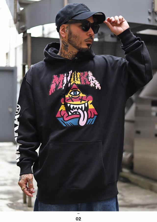 MISHKA パーカー ブランド スケボー フーディ 長袖 スウェット 裏