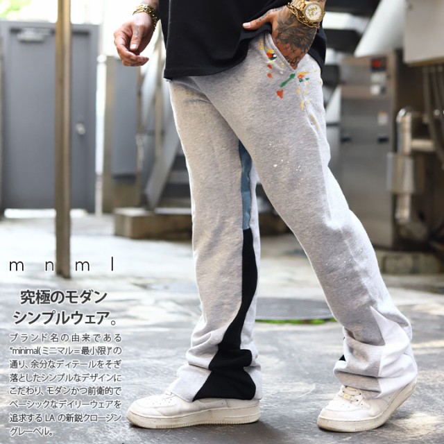 700円OFFクーポン】mnml スウェットパンツ フレアパンツ 裏起毛 メンズ