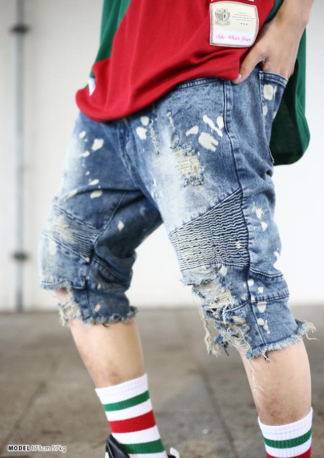 上質で快適 Reason ハーフパンツ デニム メンズ レディース 春夏用 インディゴライトブルー リーズン ジーパン Gパン スリム ストレッチ パンツ バイ 即発送可能 Www Centrodeladultomayor Com Uy