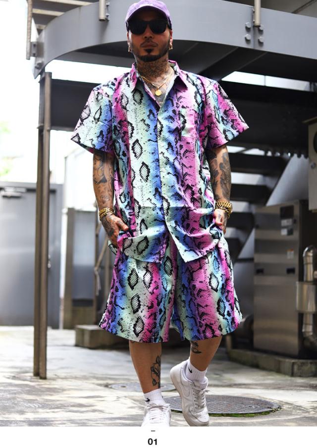 21春夏 Reason半袖シャツメンズレディース春夏用ヘビ柄大きいサイズビッグシルエットリーズンシャツ半袖柄シャツアロハシャツおしゃれかっこいい 超歓迎 Farmerscentre Com Ng