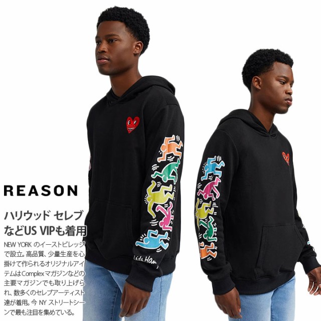 REASON × キースヘリング パーカー ブランド スケボー 長袖 スウェット