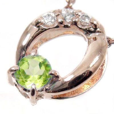 2022高品質 ネックレス PAY マーケット - ジュエリー工房 alma au PAY マーケット店|商品ロットナンバー:3331 ペリドット ネックレス k10ピンクゴールド ダイヤモンド オーバル レディースの通販はau 再入荷お得