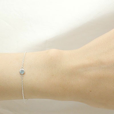 ジュエリー ブレスレット PAY マーケット - ジュエリー工房 alma au PAY マーケット店|商品ロットナンバー:3331 ブレスレット アクアマリン k10ホワイトゴールド 一粒 月 太陽 レディースの通販はau ㊡わせられる