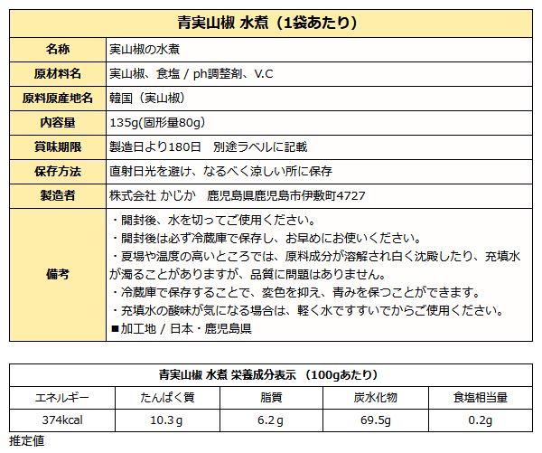 青実山椒成分表