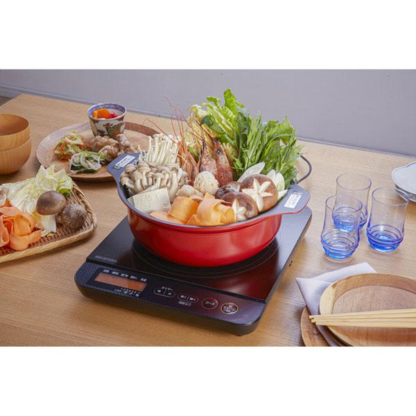 調理家電クッキングヒーターパネル付焼く温める炒める煮る茹でる沸かす黒1口IHコンロ1400W液晶付きブラックIHC-TE7-Bアイリスオーヤマ 