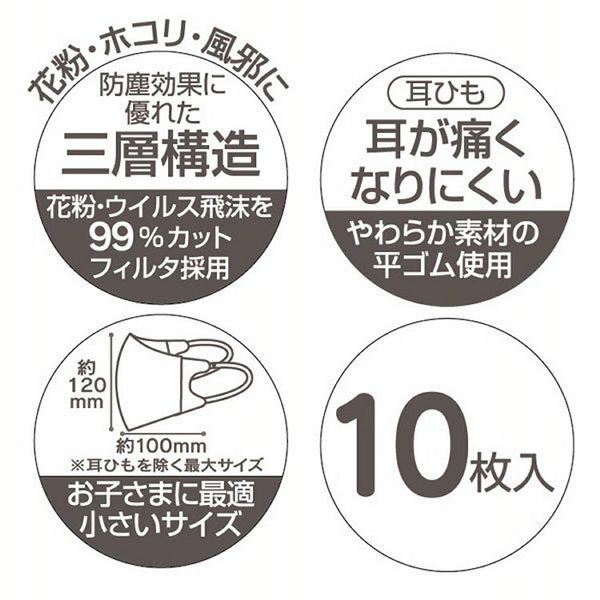 子供マスク不織布マスク【5個セット】不織布子供用立体マスク10枚入り 