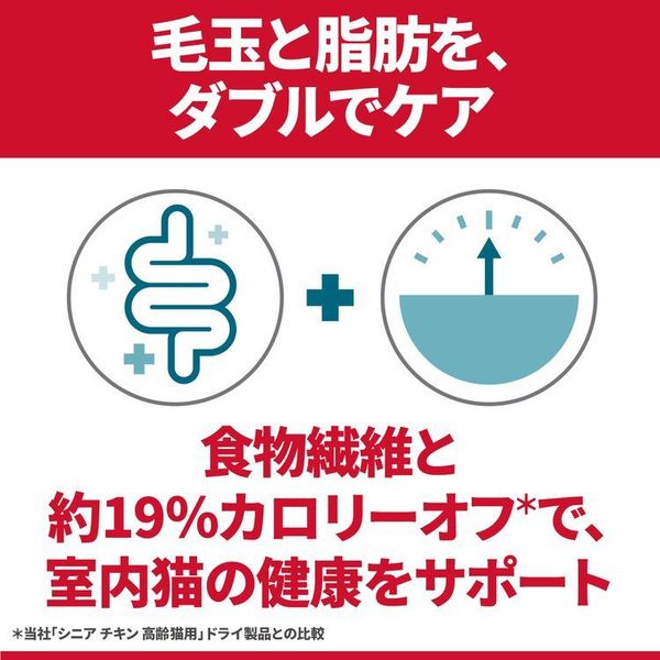 室内猫の毛玉体重ケア7歳以上療法食キャットフードペットフードヒルズ猫インドアキャットシニアチキン高齢猫2.5kg 