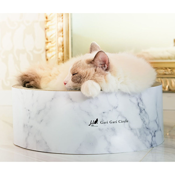 つめとぎガリガリ人気ベッド段ボール安心安全ガリガリサークルマーブル 