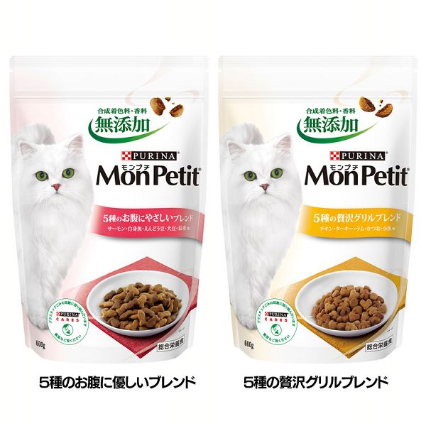 無香料保存料不使用フィッシュチキンシーフード子猫成猫シニアカリカリ猫フードまとめ買い【6個セット】キャットフードドライ合成着色料無添加モンプチドライバッグ500g 