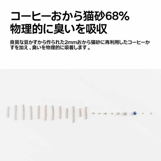 猫砂消臭おからベントナイト固まる飛び散らない混合猫砂猫トイレ崩れにくい固まりやすいコーヒーベントナイトミックス猫砂2.4kg