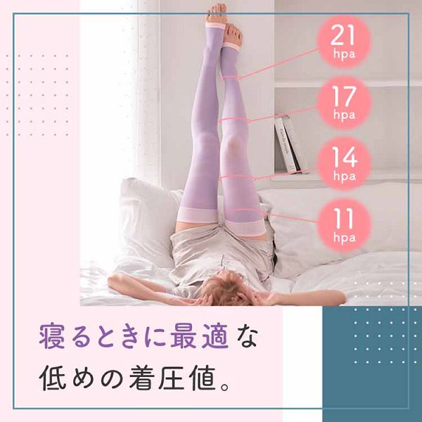 脚やせ日本製寝ながらメディキュットフルレッグLラベンダー