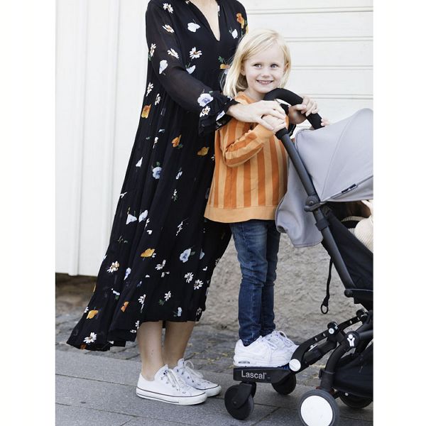 立脚ボード上の子用軽量ベビーカー立ち乗りラスカル外出買い物取付簡単バギーボードグレーLascal 