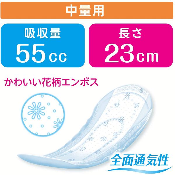 【3個セット】ポイズ肌ケアパッド中量用(軽快ライト)55cc徳42枚日本製紙クレシア 