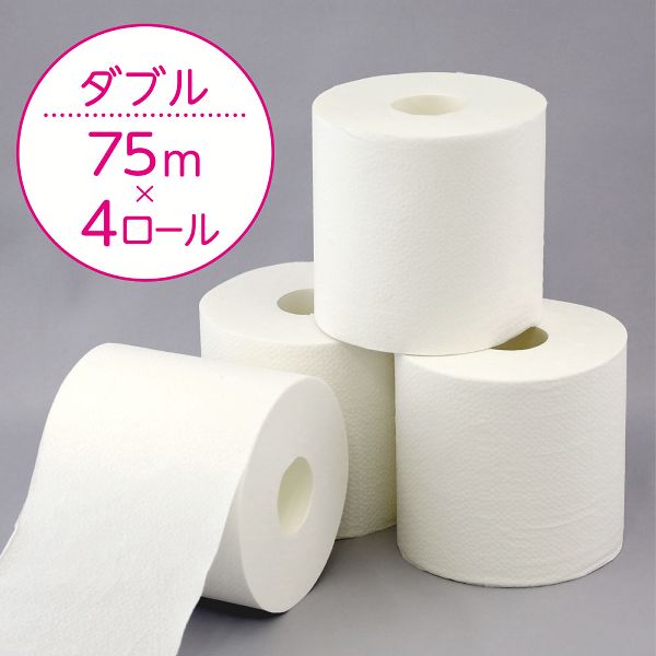 Scottieフラワーパック4ロールトイレットティシュー3倍長持ち無香料75mダブル4ロールスコッティ 