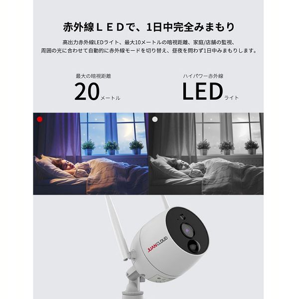 ホームセキュリティカメラセットホームセキュリティセキュリティカメラ防水カメラDIY防犯カメラIPカメラモニター付取付簡単みまもりWi-Fiネットワーク屋外IPカメラセット