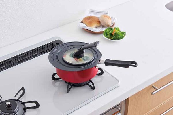 THERMOSフタふた蓋折りたたみ取っ手スタンド式ガラス窓収納サーモス折りたたみスタンド式フタブラック