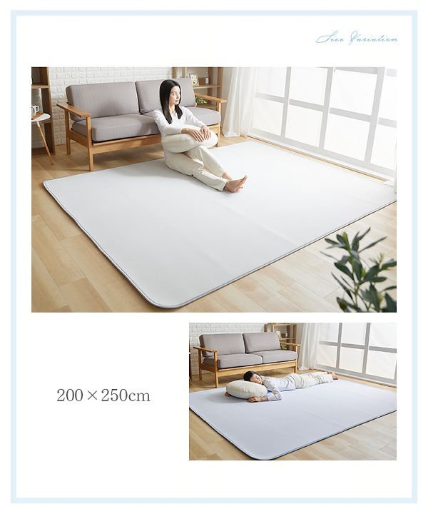 カーペットクール抗菌防臭加工【販売指示後カートアップ】接触冷感ラグ185×185 