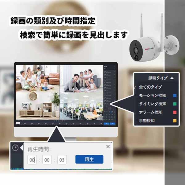 セキュリティ無線有線DIY防犯IP屋外Wi-Fiネットワーク屋外IPカメラPro白 