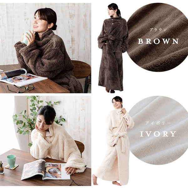 着る毛布ルームウェアかわいい洗濯可レディース女性用静電気防止節電マイクロファイバーミンクファーフリースガウン冬用冬物毛布マイクロミンクファー着る毛布M