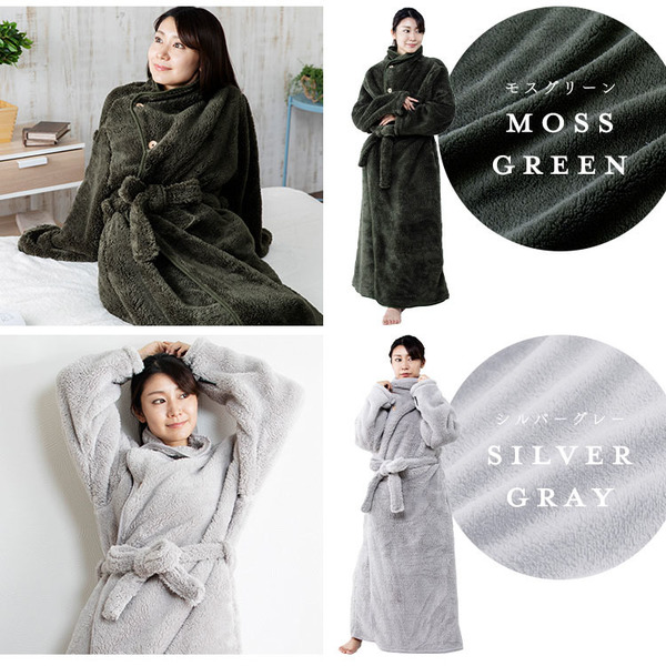 着る毛布ルームウェアかわいい洗濯可レディース女性用静電気防止節電マイクロファイバーミンクファーフリースガウン冬用冬物毛布マイクロミンクファー着る毛布M