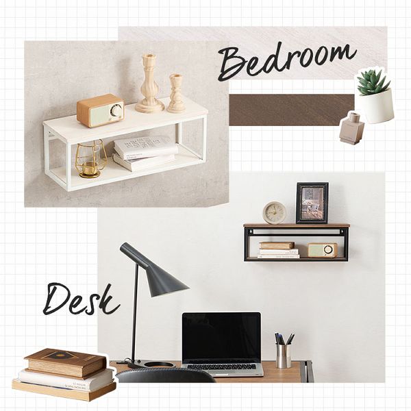 壁掛けラックウォールシェルフディスプレイオープン収納取付簡単壁面おしゃれトイレ棚ナチュラル飾り棚アイアン幅45cm壁掛けラック 