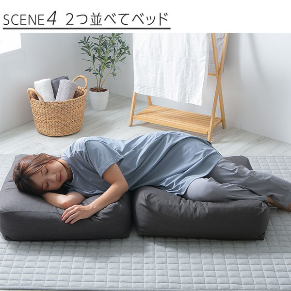 収納カバー布団カバークッションカバー寝具収納クッションになる布団収納ケース四角（大） 