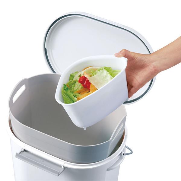 防臭臭い漏れ生ごみパッキンゴミ箱パッキン付臭い対策ゴミの臭いおむつペットシーツエバンペール11Lホワイト 