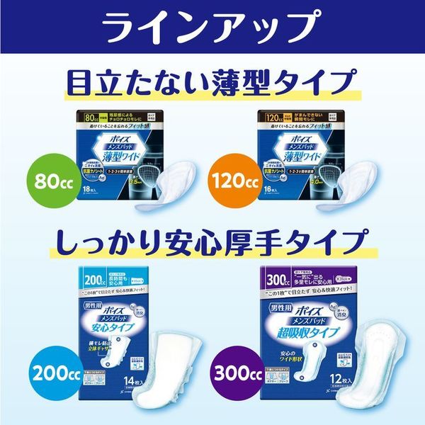 ポイズ吸水パッド軽失禁パッド尿漏れパッド吸水ケア尿もれ尿モレメンズパッド200cc男性用ポイズメンズパッドお徳パック 