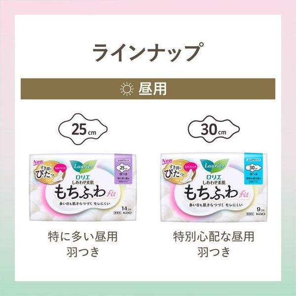 花王ロリエ生理生理用品サニタリーもちふわFitナプキンもちふわ羽つき無香料【5個セット】ロリエしあわせ素肌もちふわfit特に多い昼用羽つき26コ25cm 