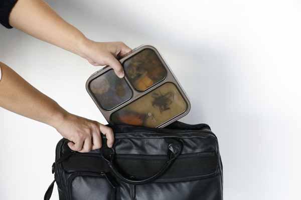 コンパクト弁当箱おしゃれワンプレート設計かばんに入れやすいシービージャパンCBJ抗菌仕様縦置きFOODMAN薄型ランチボックス汁漏れ防止薄型弁当箱抗菌フードマン800 